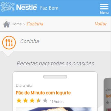 Site banner of Nestlé