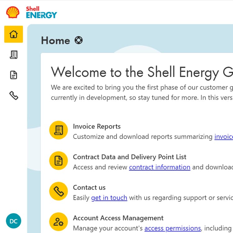 Site banner of Shell Energy